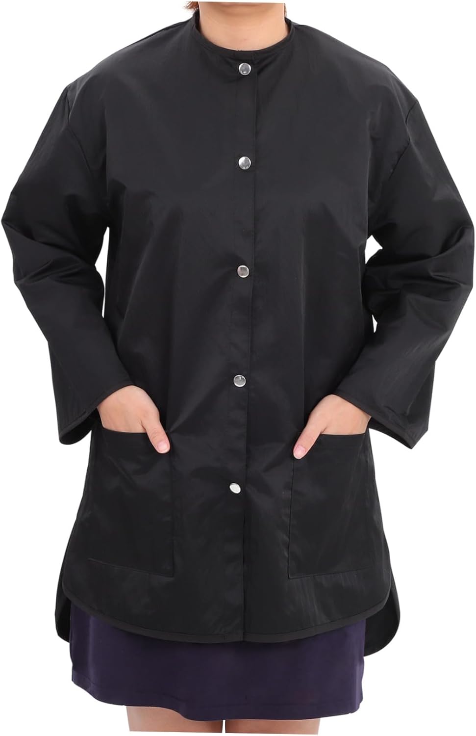 Hairstylist Smock Stylist Cover up Long Sleeve Labour Suit Salon Cape Dye Hair Cape Breathable Work Clothes Black