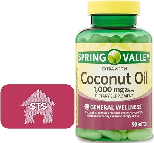 Spring Valley - Aceite de coco virgen extra cápsula de gel blando 1000 mg 90 unidades imán de nevera STS