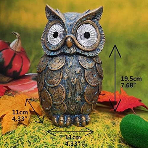 Garden Ornaments Outdoor Owl Ornament - Solar Garden Ornaments Garden Decorations, Owl Garden Ornaments Christmas Decorations Outdoor Ornaments, Outdoor Garden Ornaments Christmas for Kids Friends