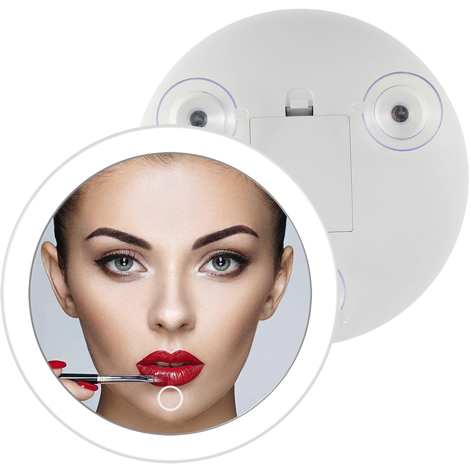 10X Magnifying Mirror - 6.8Inch LED Cosmetic Mirror with Suction Cups for Bedroom & Travel