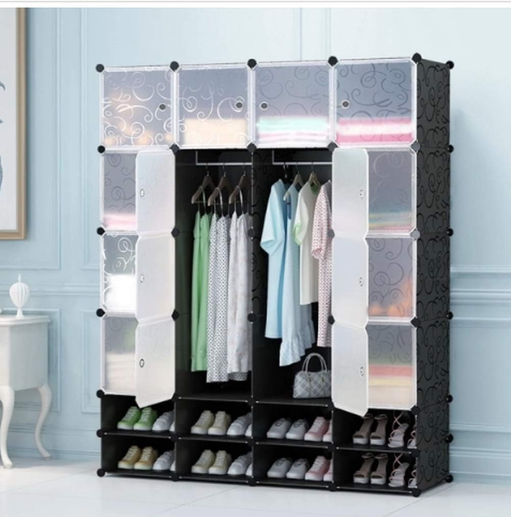 COOLBABY 16 Cubes Diy Wardrobe Storage - Black