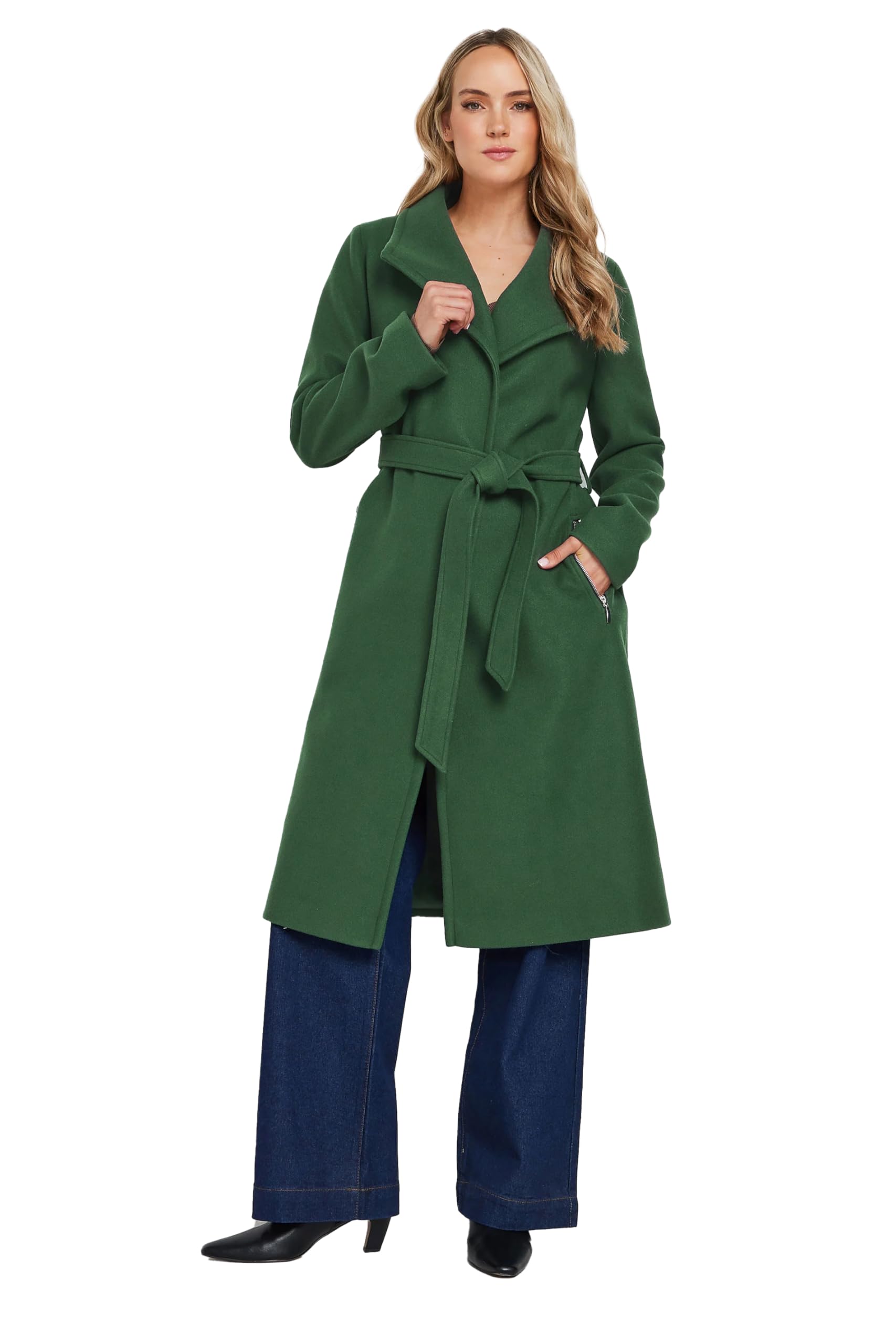 Long Tall Sally - Lts Tall Belted Wrap Formal Coat - Women's
