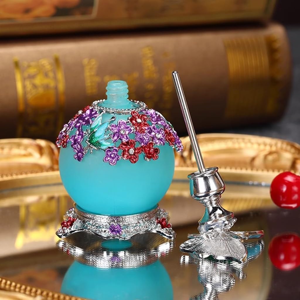 Atomizador de perfume, Cubierta de cristal portátil vacía recargable azul la botella perfume 25ml
