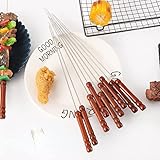 YUWEN Spieß für Grill mit Holzgriff-Set Geschenkspieße für Kebabs Barbecue BBQ Grill Outdoor Grillzubehör
