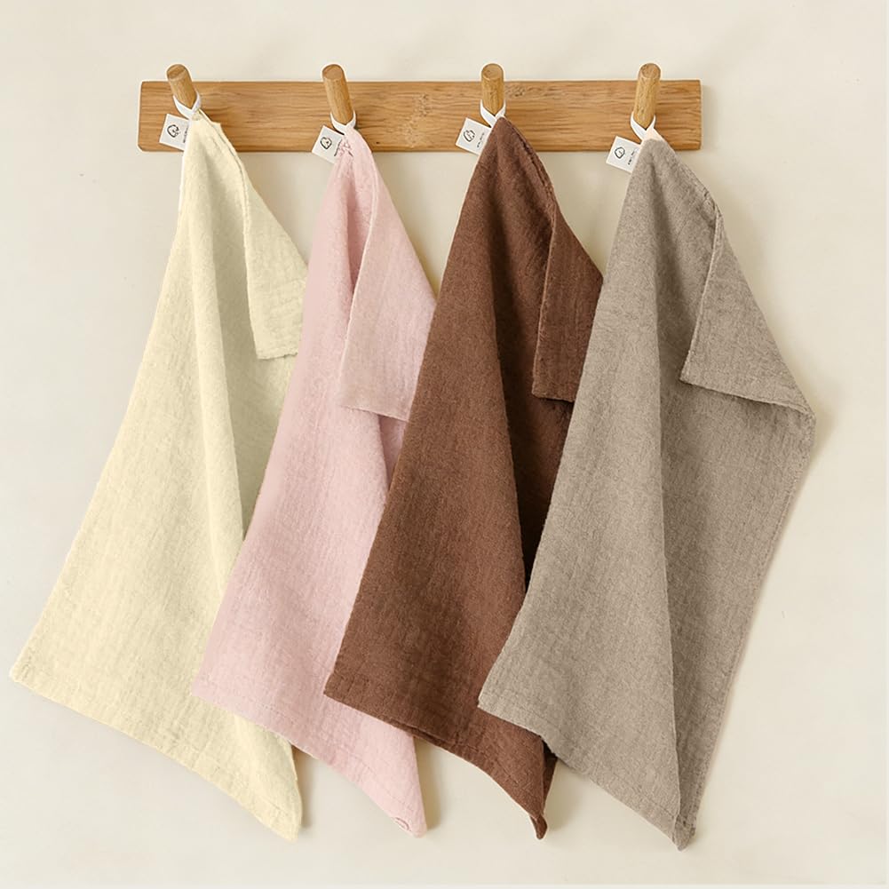 6 Pezzi Confezione Mussole Neonato,100% Mussola di Cotone, Assorbenti e Traspiranti, Essenziali per Neonati, 60 cm x 60 cm - 5