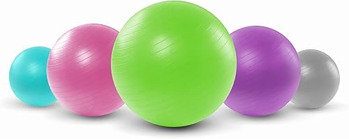 Miniatura 4 de Silfrae Pelota de yoga de 556529.5 in, pelota de ejercicio antideslizante y antiestallido, pelota de equilibrio de pilato con bomba para fitness,