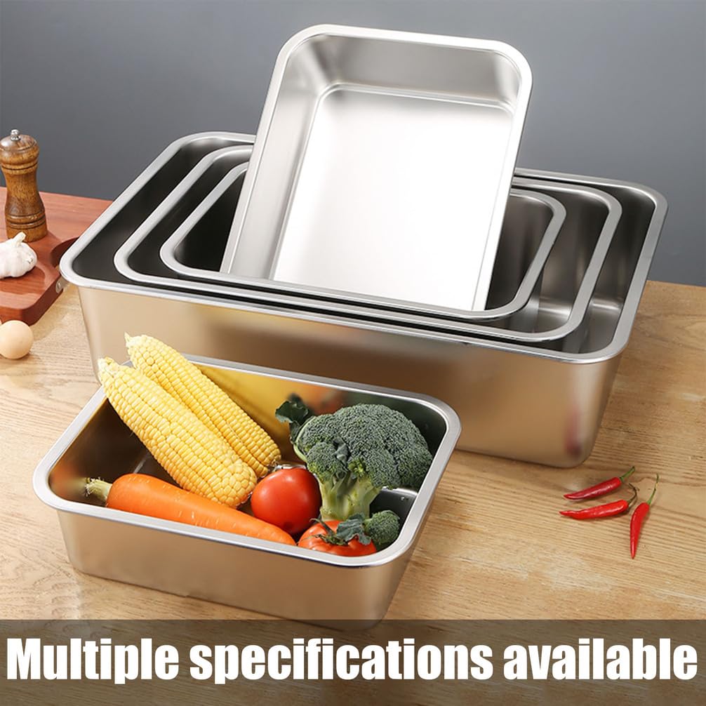 Contenedor De Ingredientes De Acero Inoxidable,Apilable Contenedores De Alimentos Gastronorm,Rectangular Recipientes para Alimentos,60 * 40cm,7cm