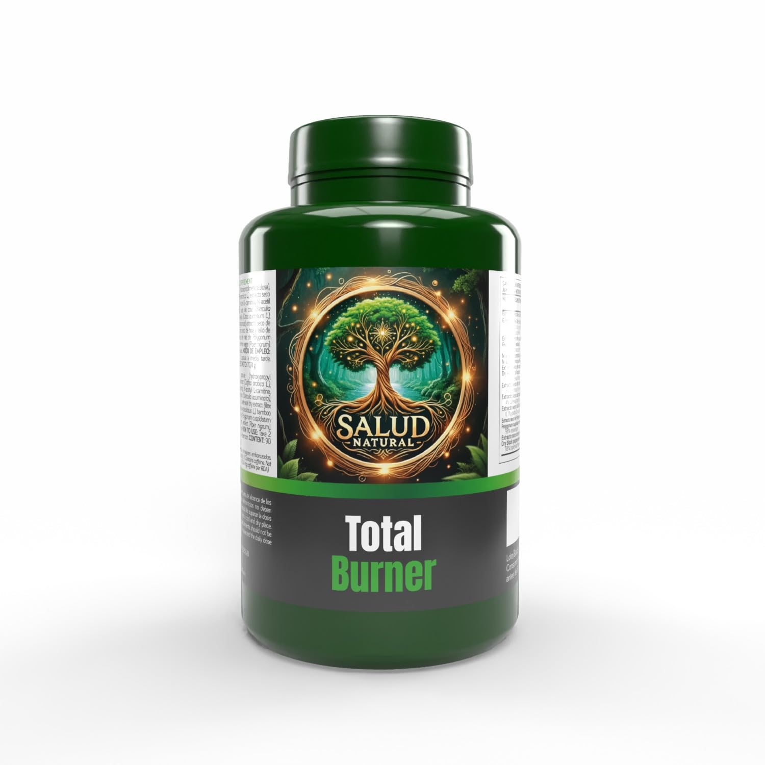 Quemador de Grasa Natural Total Burner Salud Natural, 90 Cápsulas | Control del Apetito y Metabolismo, Energía sin Estimulantes Fuertes, Apoyo Definición y Pérdida de Peso