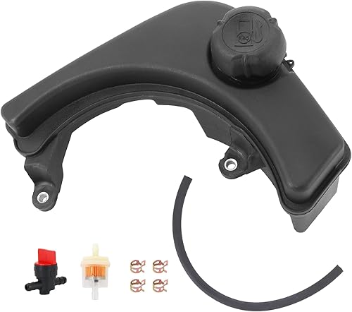 590949 Tanque de combustible del motor, tanque de combustible de gasolina con línea de combustible y válvula de cierre de combustible reemplaza