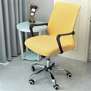 Cubierta de silla giratoria de reposabrazos de oficina de Color sólido elástico para el hogar, cocina, sala de estudio, cubierta de asiento de computadora con elevador giratorio a prueba de polvo