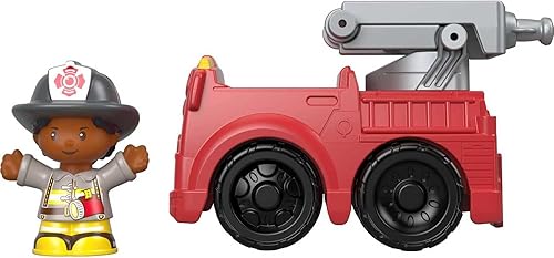 Miniatura 3 de Fisher-Price Little People - Camión de bomberos de juguete para niños pequeños con figura de bombero para edades de 1 año en adelante