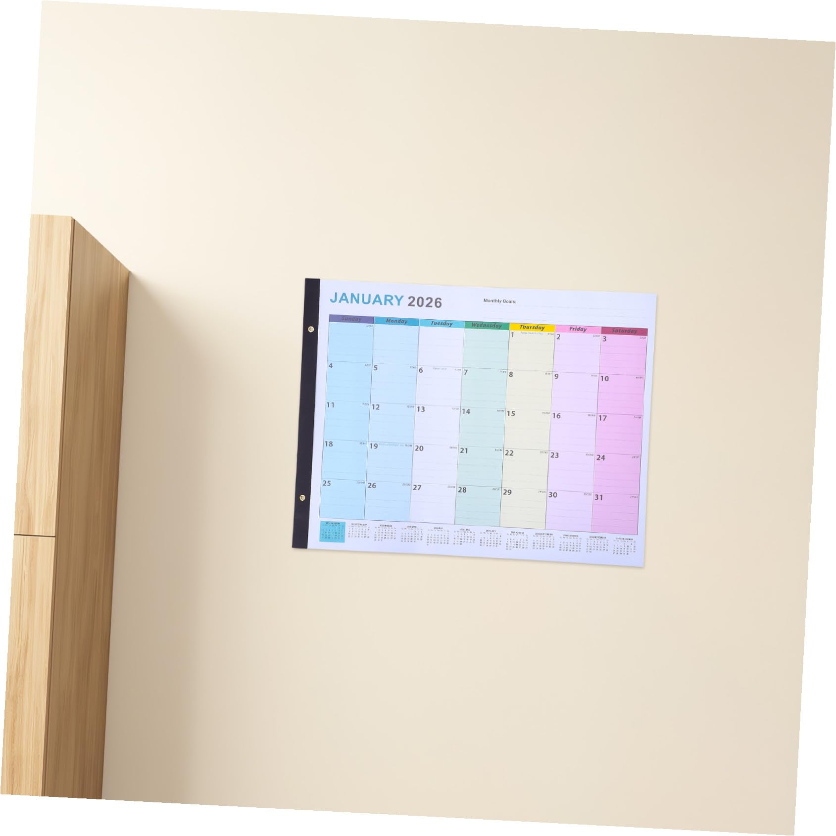 HOMSFOU Calendario da Parete Grande Mensile Verticale per Ufficio Casa Organizzazione Annuale Eventi Promemoria Note