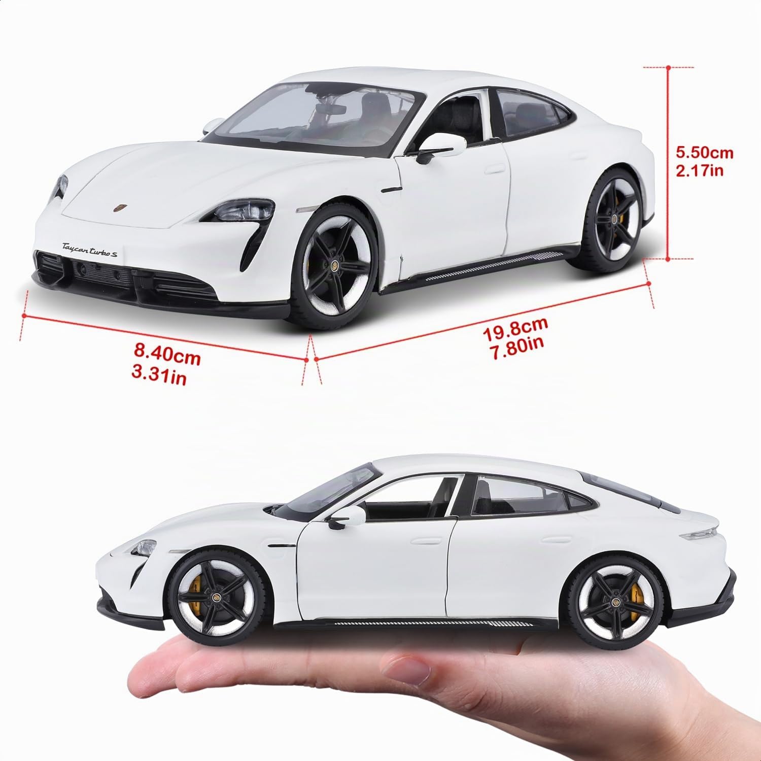 Burago Maycheong Auto 1/24 Porsche TAYCAN - Bianco B18-21098