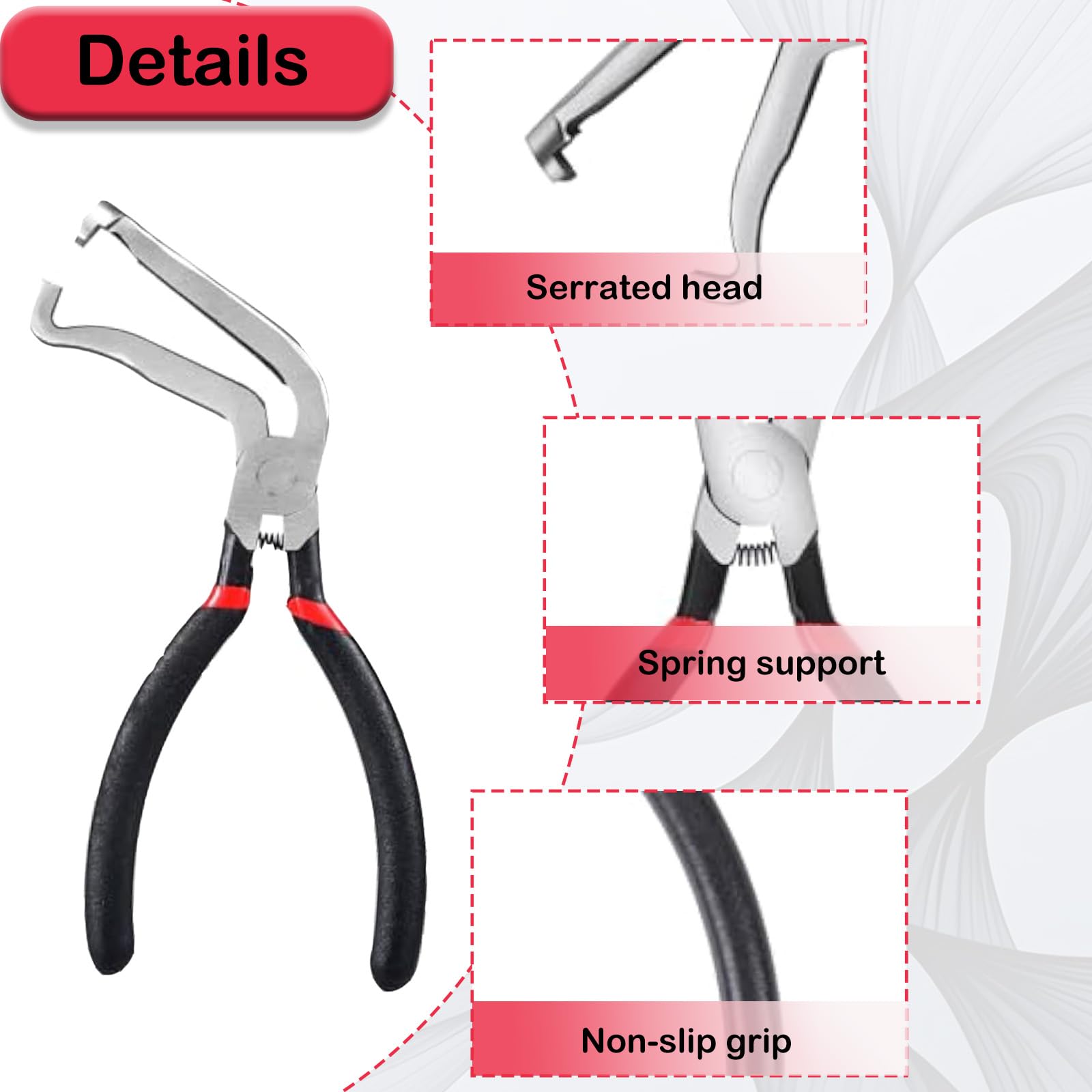 Degytrekoky 2Pcs Electrical Disconnect Pliers 37960, 8in Electrical Connector Pliers for Push Tab Style Plugs, Anti-Slip Fuel Line Clip Pliers Automotive Tools (1 x Straight + 1x 60 Degree)