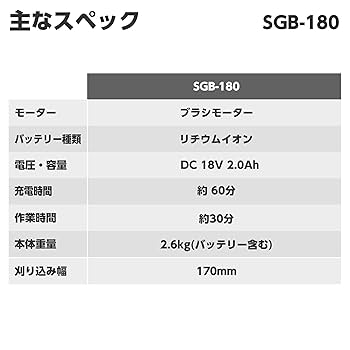 Amazon | 工進(KOSHIN) 18V 2.0Ah 充電式 バリカン 草刈機 SGB