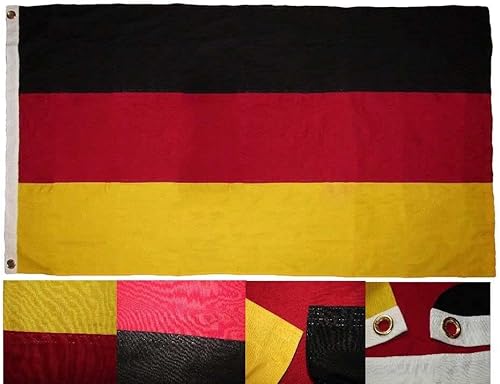 Premium 3x5 Embroidered Germany Plain Country Cotton Flag Large 3'x5' Grommets