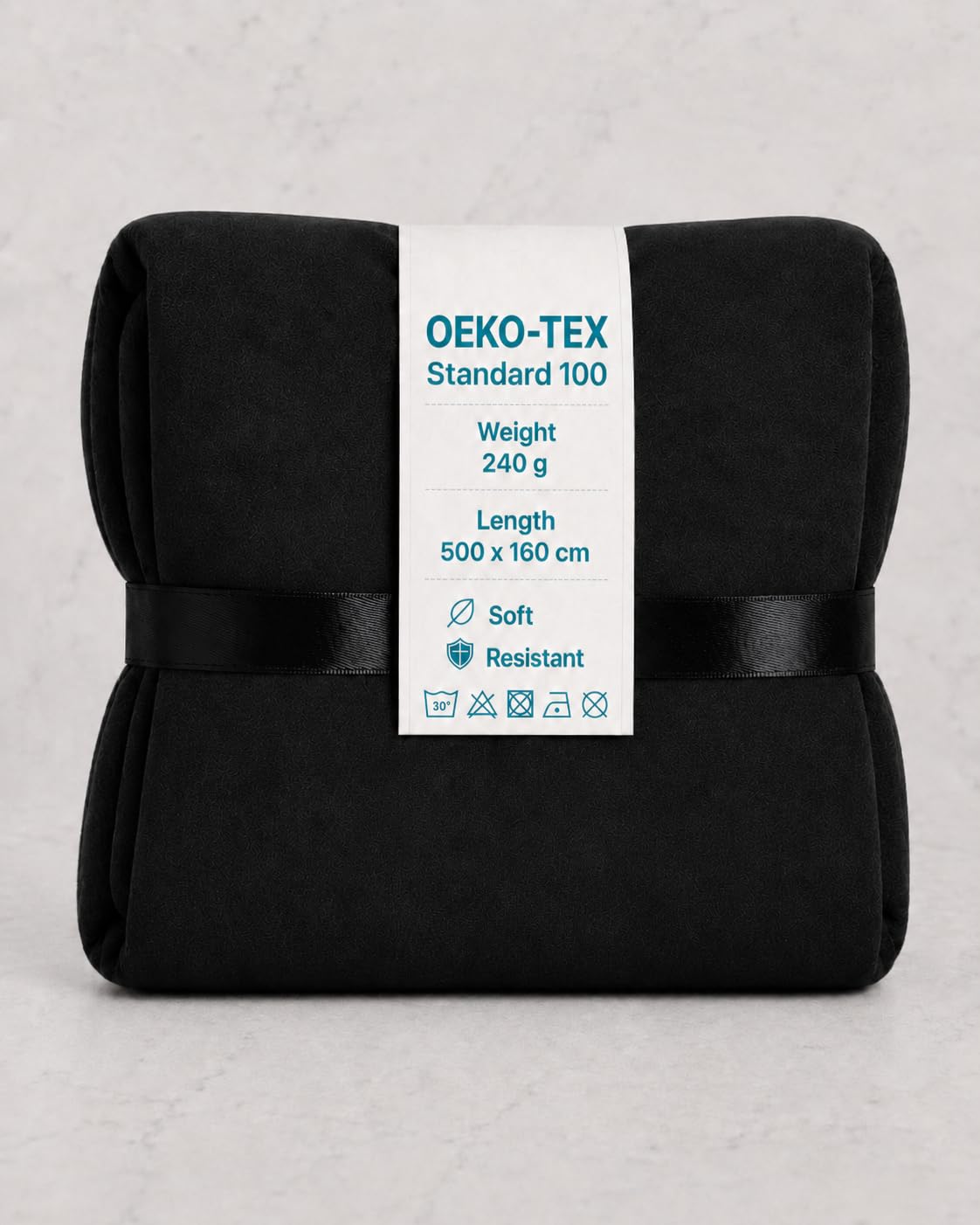 StoffBook Tissu en coton noir 100 % Öko-Tex - Absorbant pour la couture - Tissu pour enfants, rideaux, textiles de bébé et de maison - Tissu uni pur e685