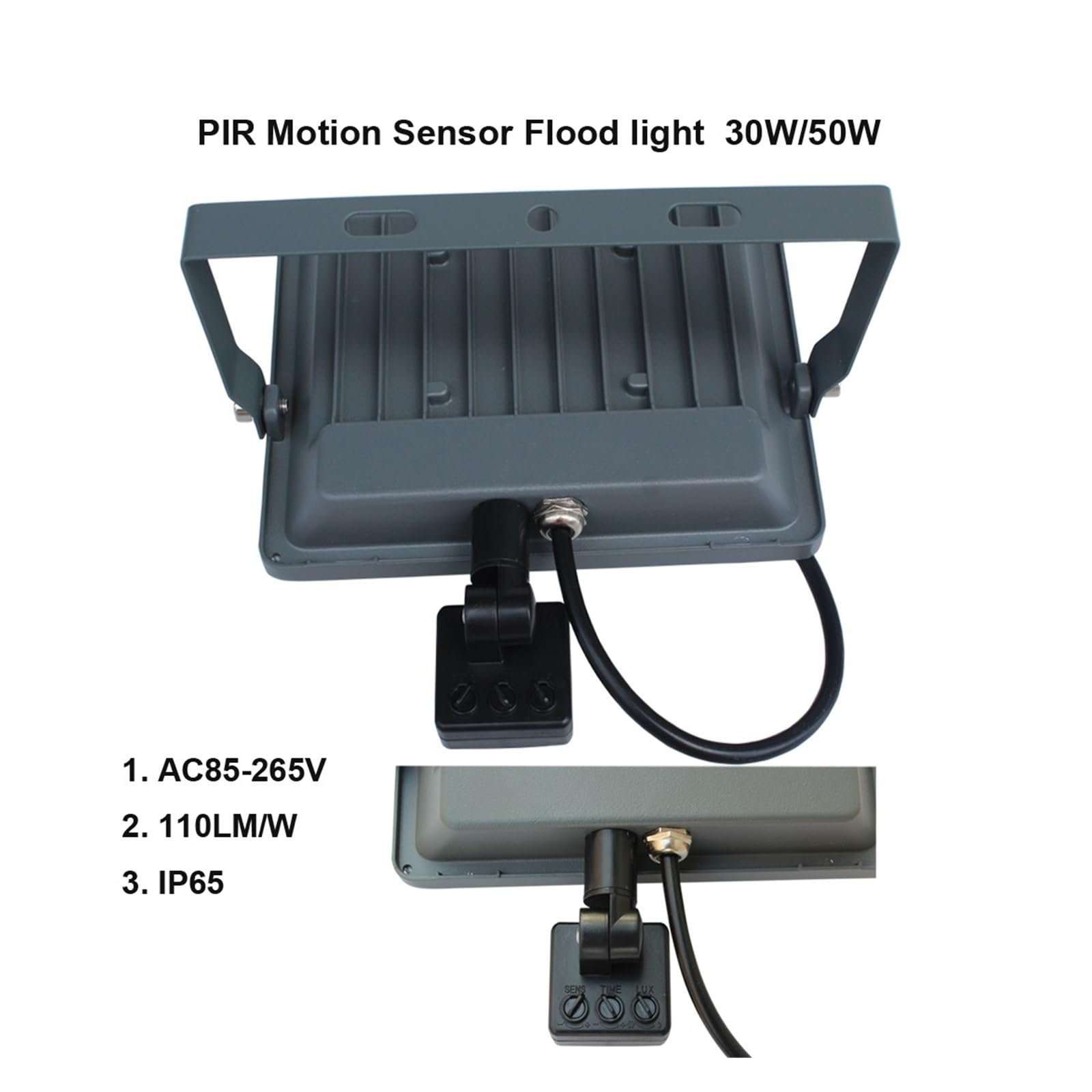 Reflektory LED na zewnątrz, Reflektor LED LED Lampa Indukcyjna PIR 30W 50W 100W Wewnątrz I Na Zewnątrz Korytarz Or Ścieżka Czujnik Ruchu Oświetlenie Powodziowe na podwórko, parking, patio, plac zabaw