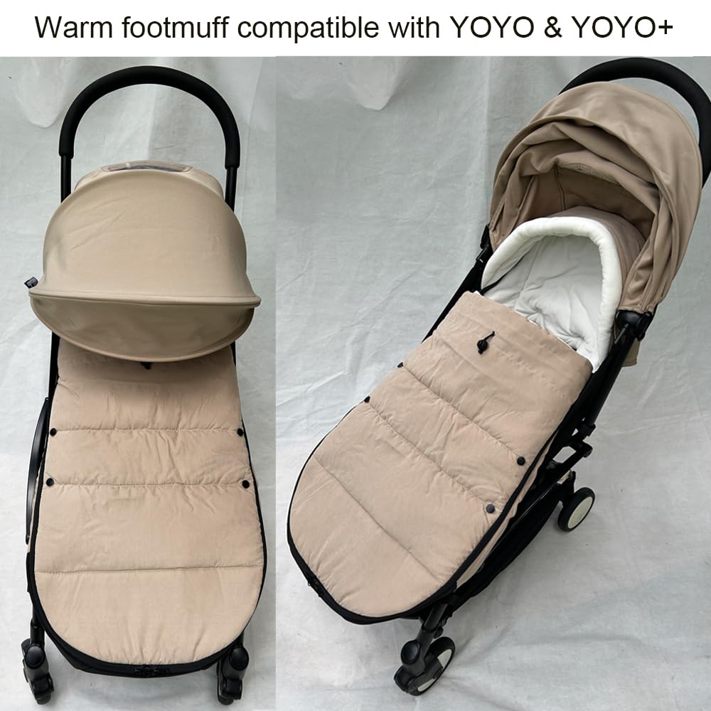 Coprigambe universale per passeggino caldo compatibile con Babyzen YOYO - Aggiungi imbottitura spessa, fodera morbida e superficie resistente agli spruzzi, lavabile in lavatrice (tortora)