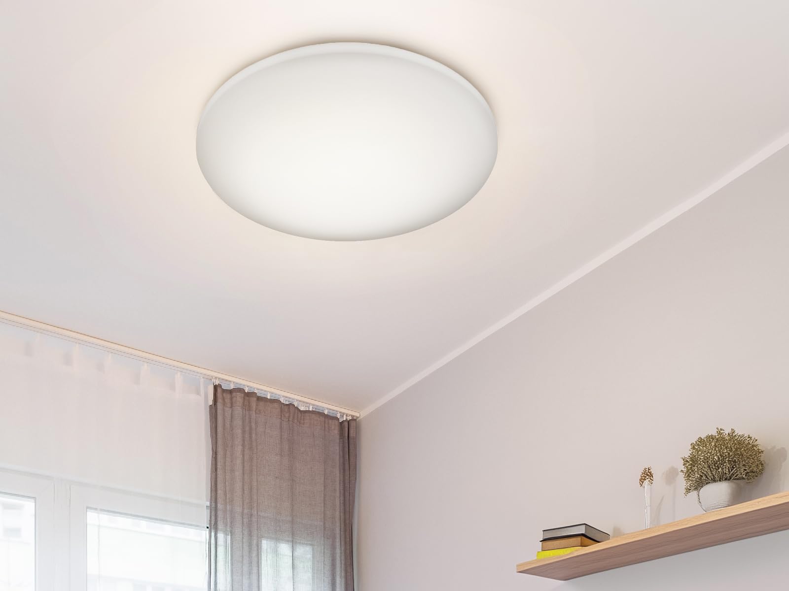 meineWunschleuchte Diameter 40 cm with remote control, light colour adjustable/infinitely dimmable/night light function, versatile and suitable for bathroom, SP1001R40W, white, without starry sky meineWunschleuchte Diameter 40 cm with remote control, light colour adjustable/infinitely dimmable/night light function, versatile and suitable for bathroom, SP1001R40W, white, without starry sky