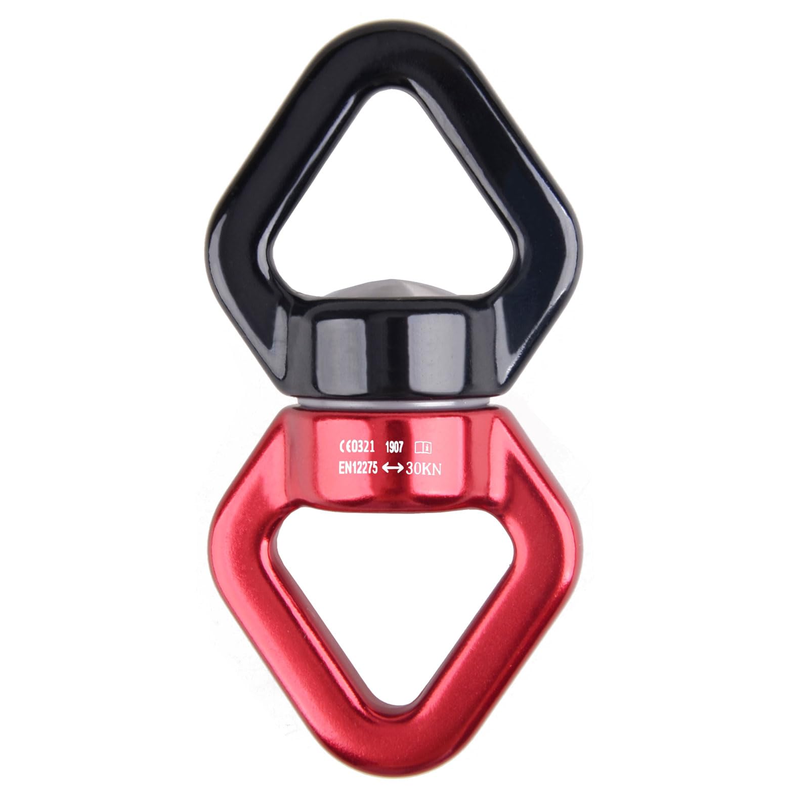 Azarxis 30 kN Tree Swing Swivel Spinner, Safest Rotational Climbing Rope Devices Hanging Hook Accessory for Children’s Web Tree Swing Setting, Aerial Silks Dance (Red + Black)