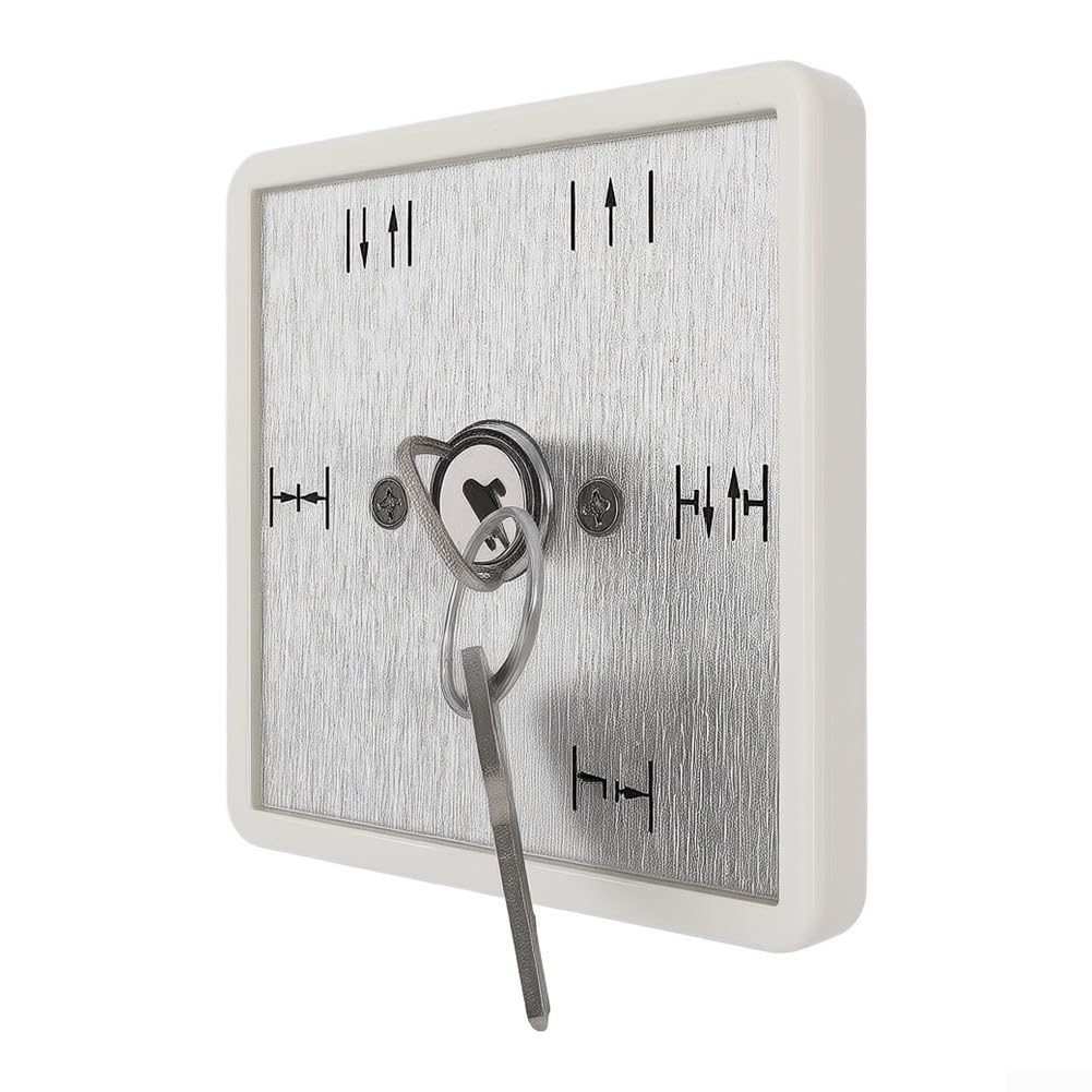 Interrupteur à clé en aluminium brossé pour panneau de commande argenté 80mm