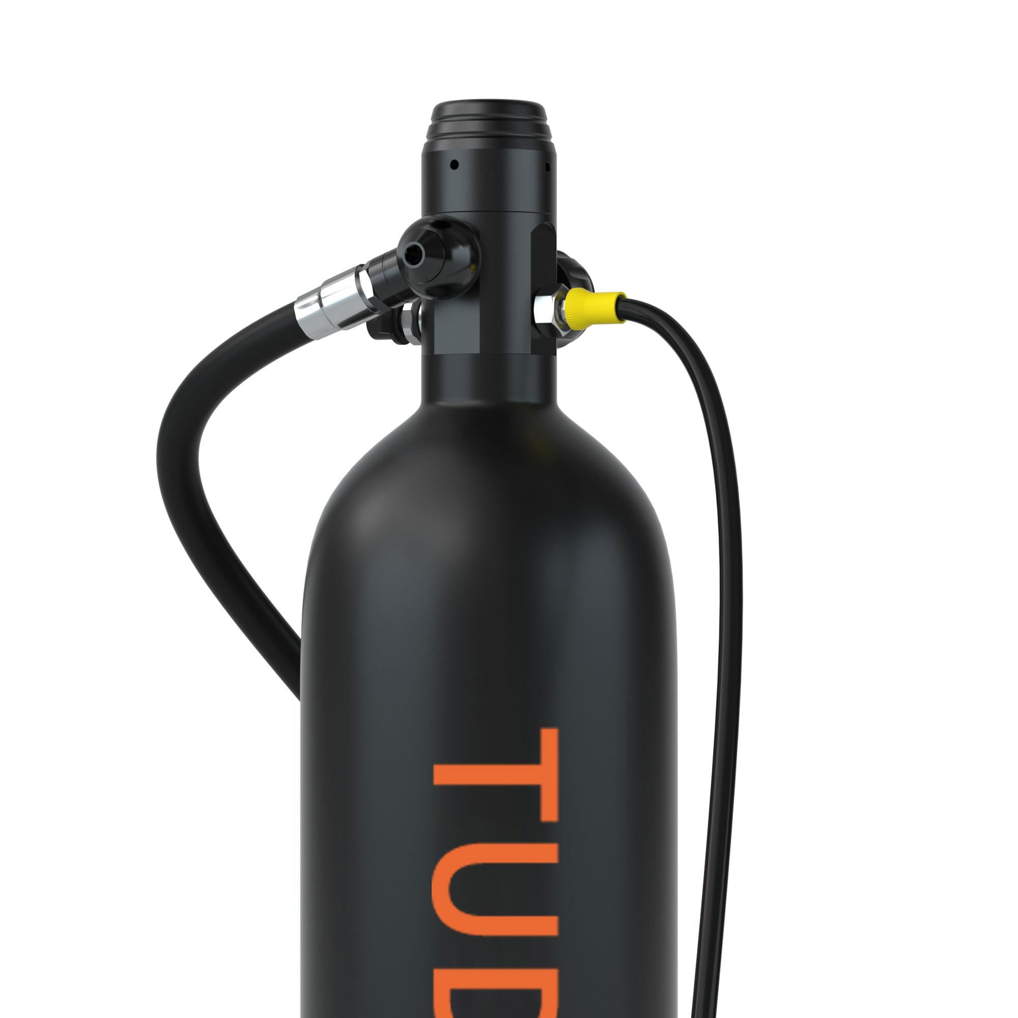 TUDIVING Mini Tauchflasche 2L Kleine Sauerstoffflasche Tauchen Mini Taucherflasche Mit 30 Bis 45 Minuten Tauchen Sauerstofftank Taucher Set Tauchausrüstung Tragbare S700 Plus (S700Plus-B1-Black)