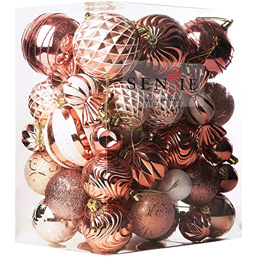 Christmas Ball Ornaments Set Assorted Shatterproof Ornaments 63 PCS Shaped Styles Xmas Tree Holiday...