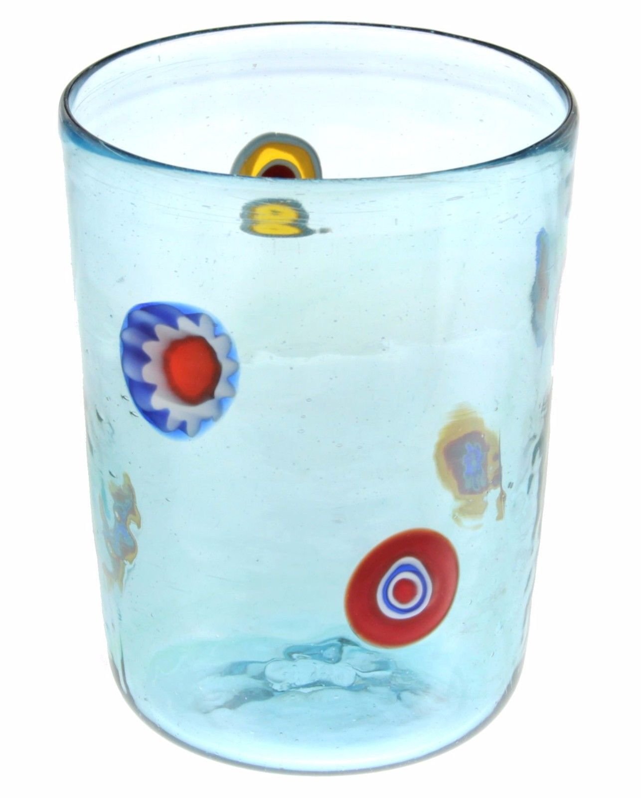 Vaso de Murano original italiano: el regalo perfecto en cristal azul Millefiori