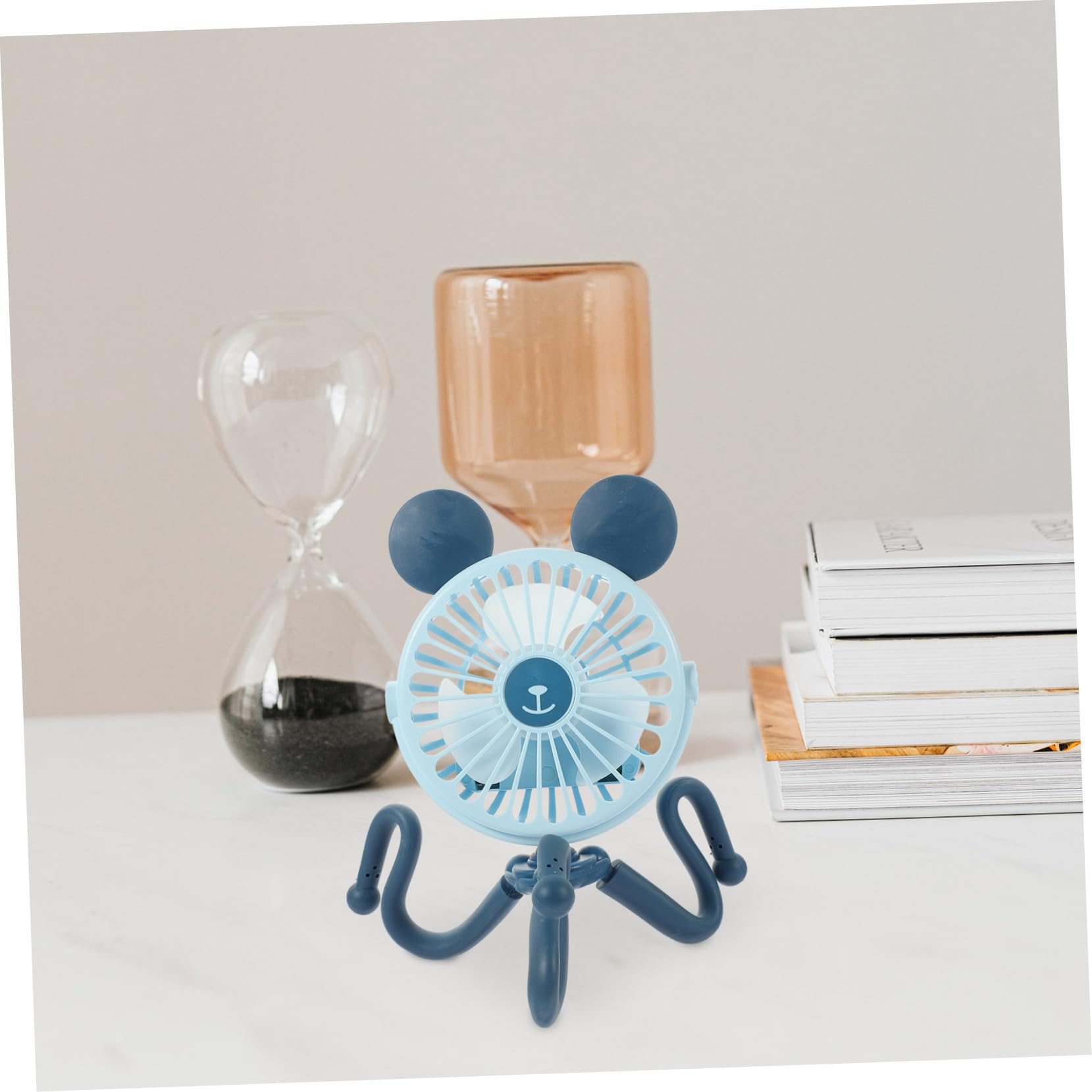 TOYANDONA Ventilatore Forma di Polpo Portatile Piccolo per Scrivania Ventilatore per Passeggino Batteria Ricaricabile e Connessione USB