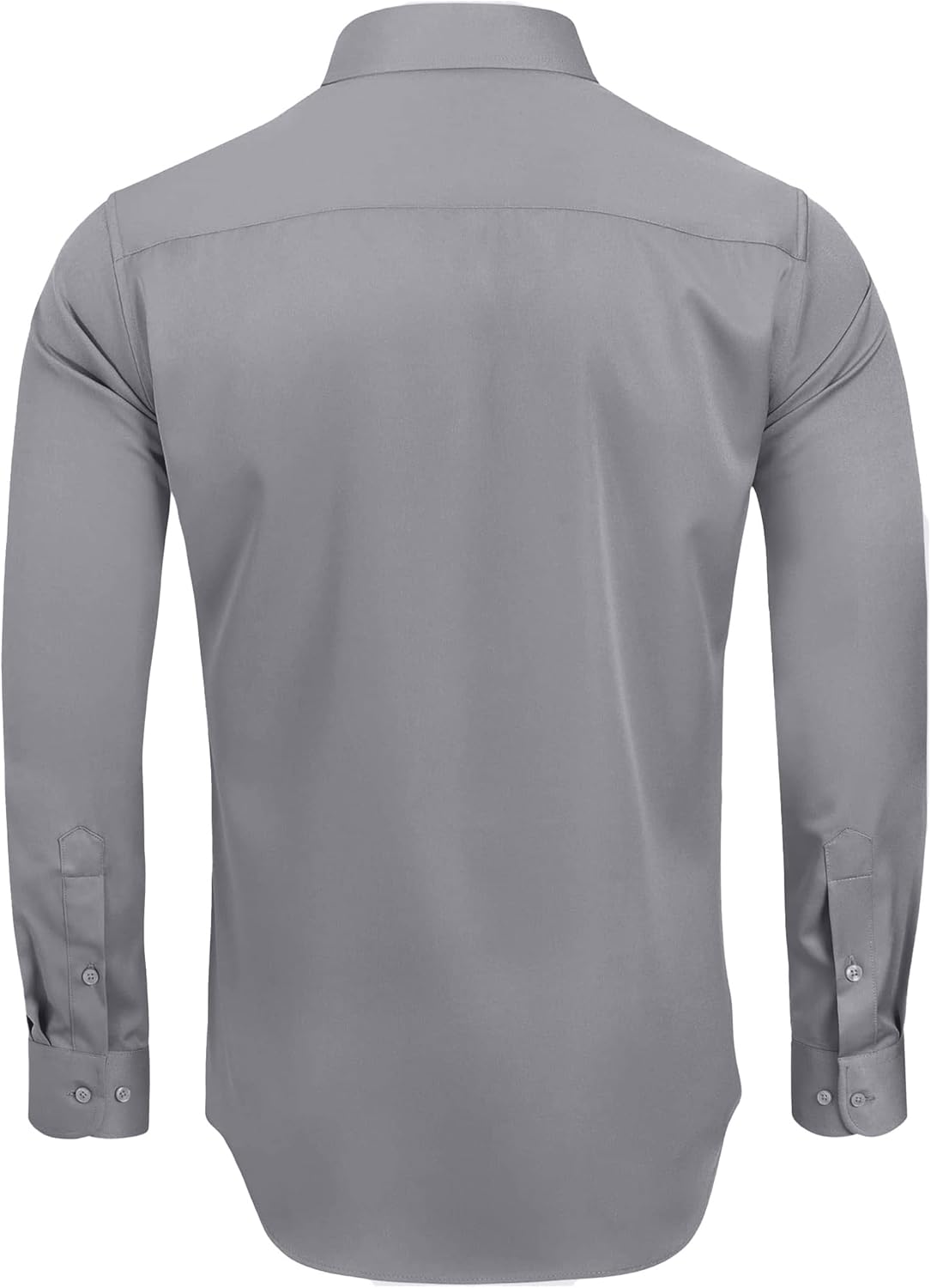 Alimens & Gentle Men's Dress Shirts Long Sleeve Wrinkle-Free Stretch Shirts Solid Formal Button Down Shirt with Pocket - Image 2