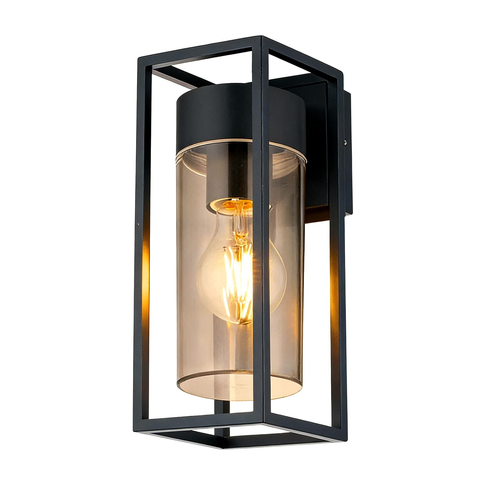 Kaeltsyn Quick Installation Glass Iron Outdoor Light Shade Exterior Light Fixture Suitable for Porch Garden Patio Enhancement Courtyard Shade