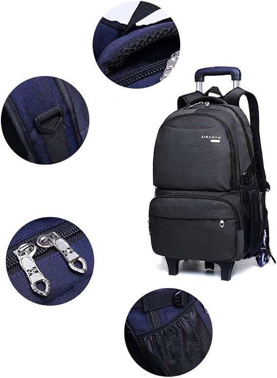 Trolley School Backpack-Kids Rolling School Bag with Wheels for Kids Boys Girls 6 Wheel,A