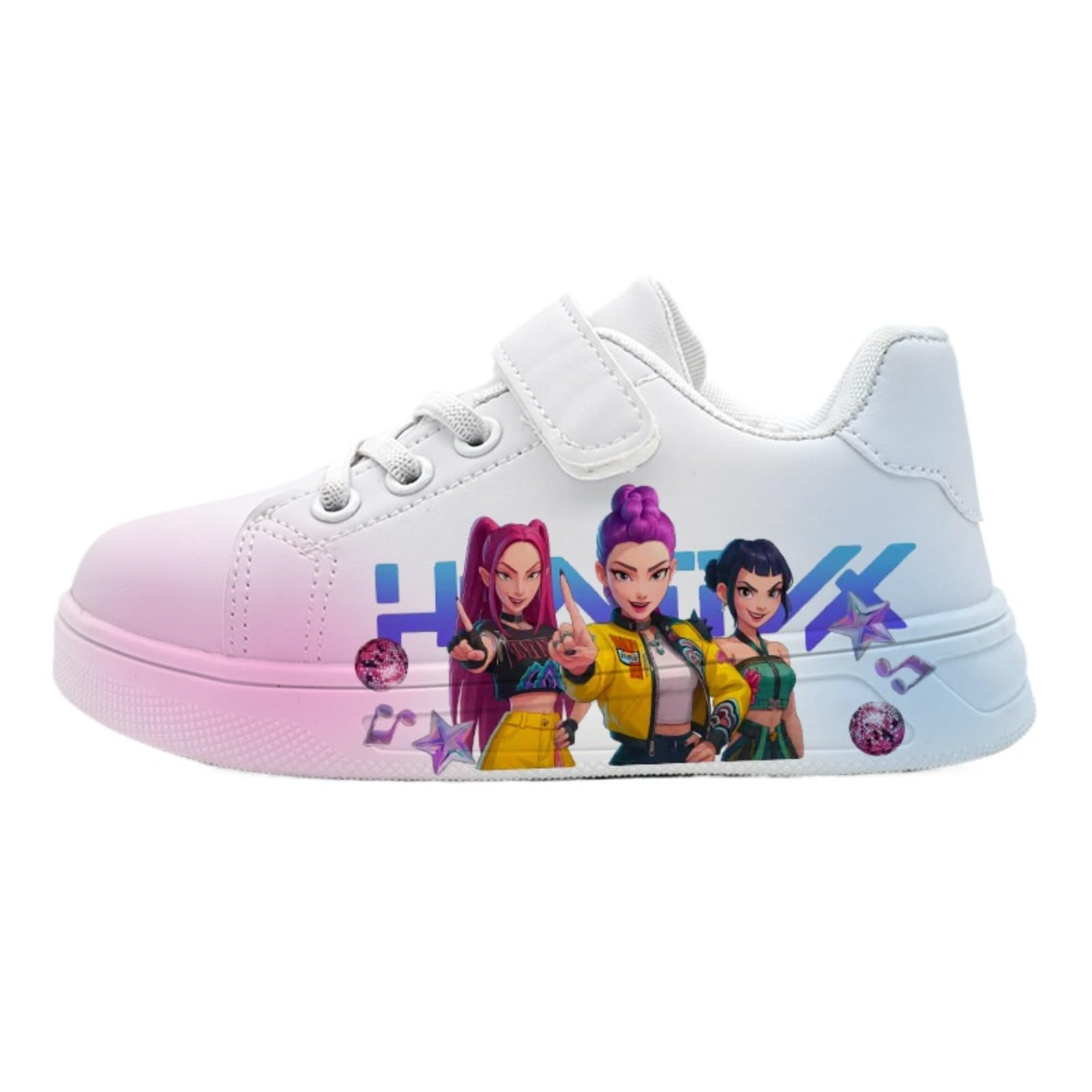 Baskets pour Enfants, Baskets Blanches pour Filles avec Fermeture à Velcro – Baskets à thème de Dessins animés, Baskets Tendance, Nouvelle Collection Printemps