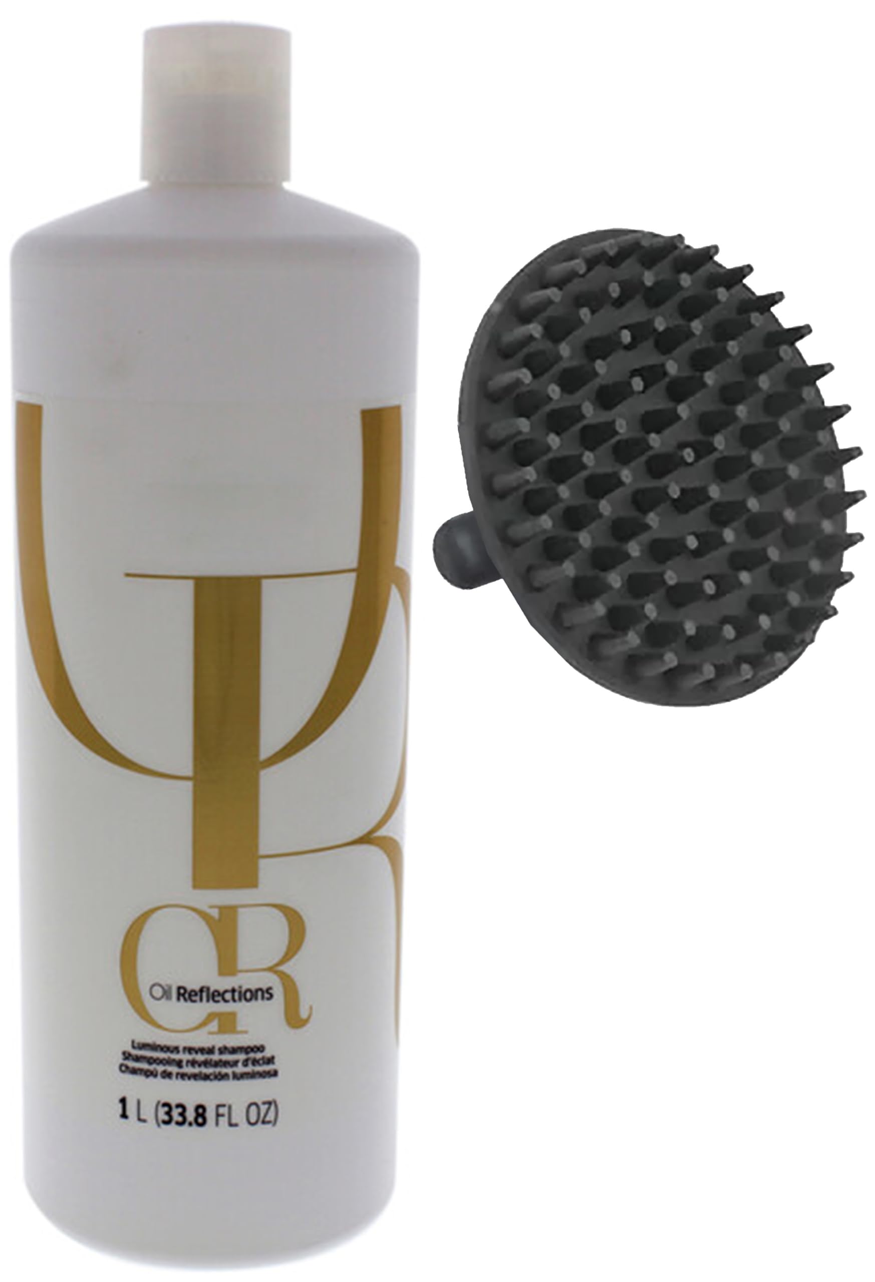 Oil Reflections Luminous Reveal Shampoo 33.8 oz and M Hair Designs Silicone Scalp Brush (Bundle)