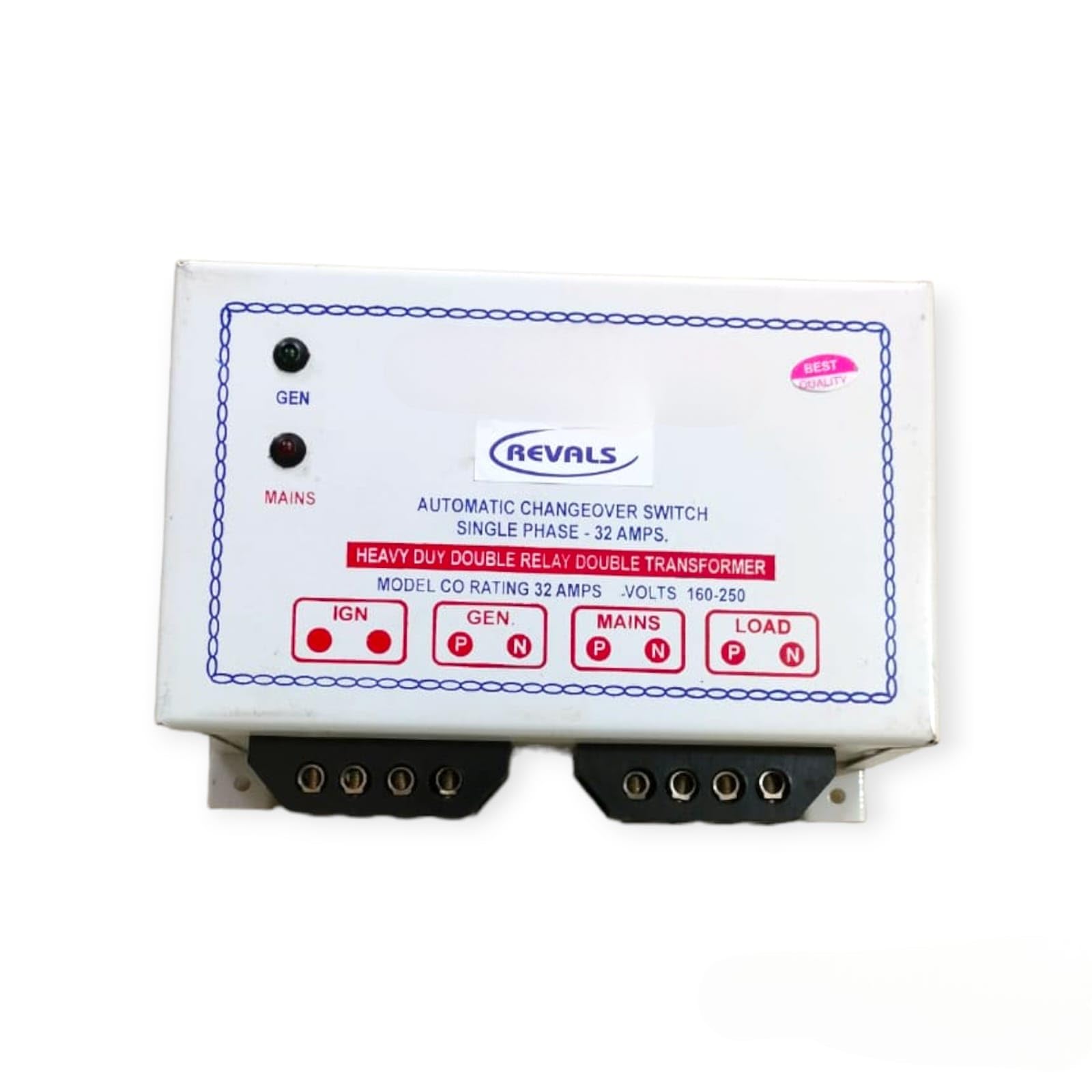 REVALS 32 Amp Automatic Changeover Switch single Phase Input Supply | 250V AC Current Rating | 32 AMPS Heavy Duty Electronic Changeover (B0CG23C4GN) Amazon Price History, Amazon Price Tracker