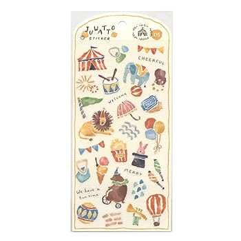 Amazon | JUWATTO/じゅわっと ステッカー【サーカス】水彩