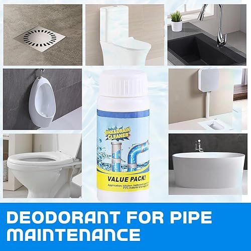 Miniatura 4 de Limpiador de fregadero y drenaje, nuevo polvo de limpieza de drenaje de fregadero, solución multifuncional para desatascar tuberías para cocina y