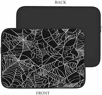 Laptop Sleeve Bag 15.4 15.6 Inch,Halloween Spider Web Black and White Protective Polyester Computer Cases Laptop Cover Briefcase Bag Tablet Travel Cover