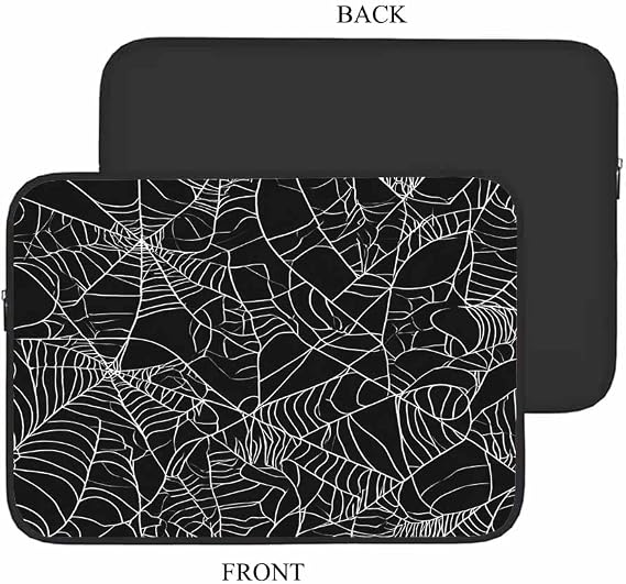 Laptop Sleeve Bag 15.4 15.6 Inch,Halloween Spider Web Black and White Protective Polyester Computer Cases Laptop Cover Briefcase Bag Tablet Travel Cover