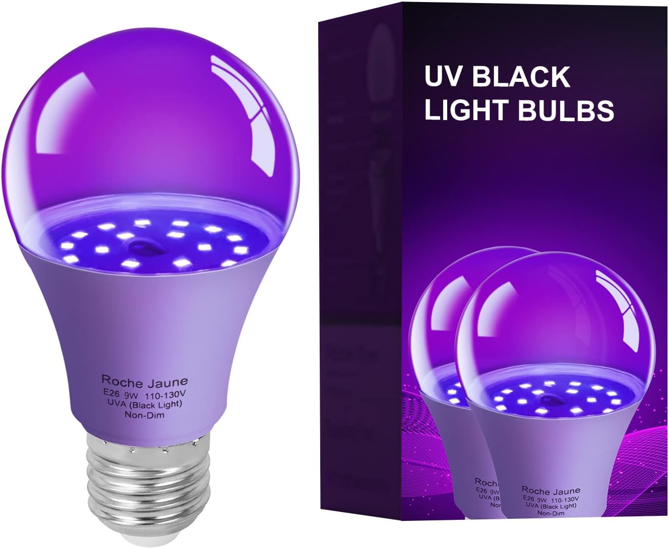 Black Light Bulbs, A19 12W LED Black Light Light Bulb for Halloween