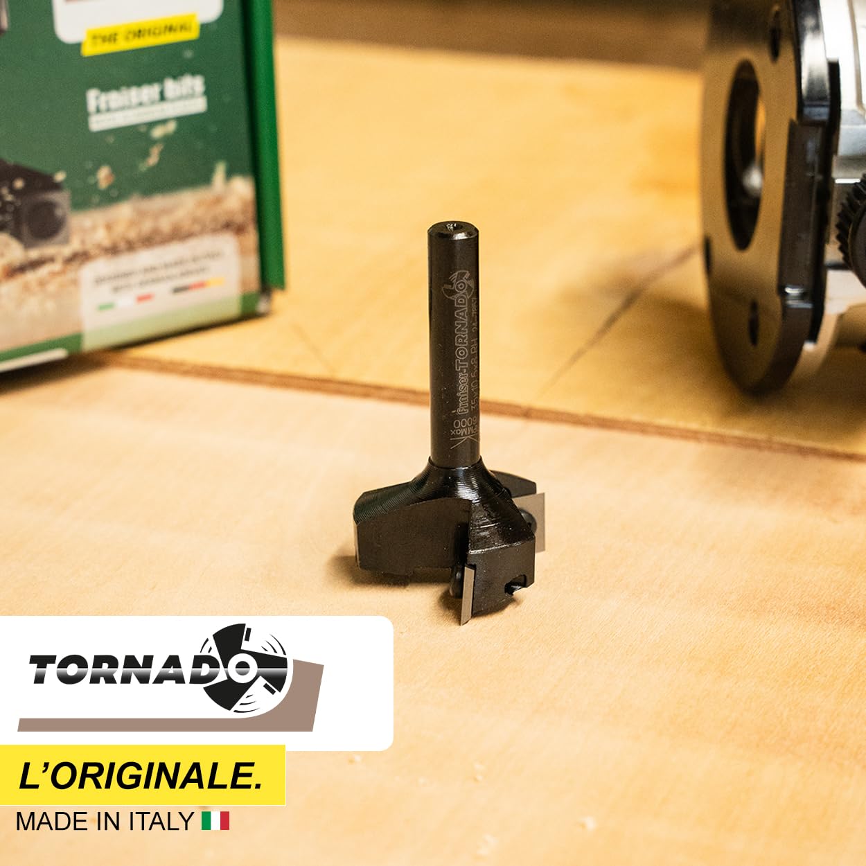 Fraiser Tornado - fresa per spianare legno diametro 35 mm, gambo 8 mm, con 3 inserti intercambiabili in metallo duro 10.5 mm, per livellare, bordi e scanalature - per CNC e fresatrice verticale