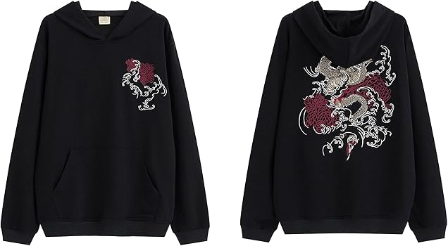 Amazon.com: XYXIONGMAO Embroiderd Streetwear Dragon Hoodies Men