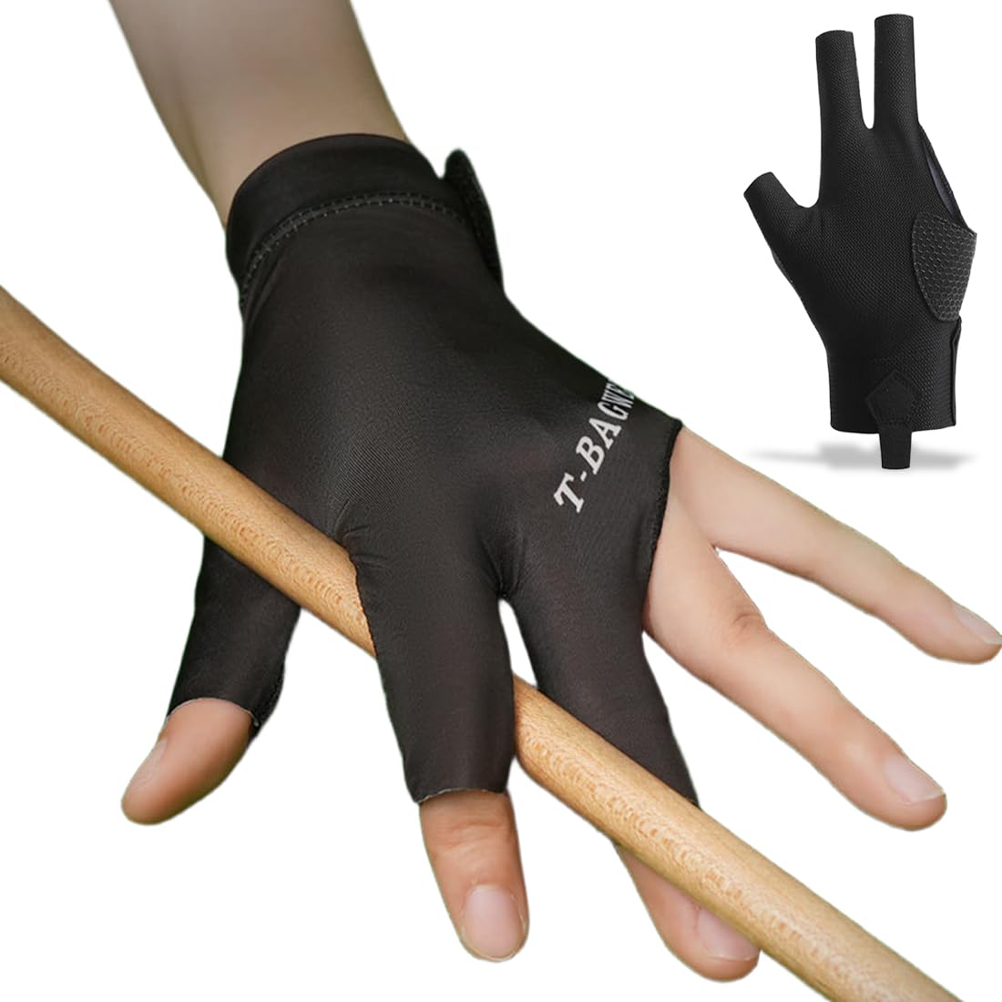 1 pcs Guanti da biliardo sinistro, Guanti da dito da biliardo, guanti da biliardo per tiro, Guanti da biliardo con 3 dita, Comodo guanto sinistro da allenamento in piscina antiscivolo