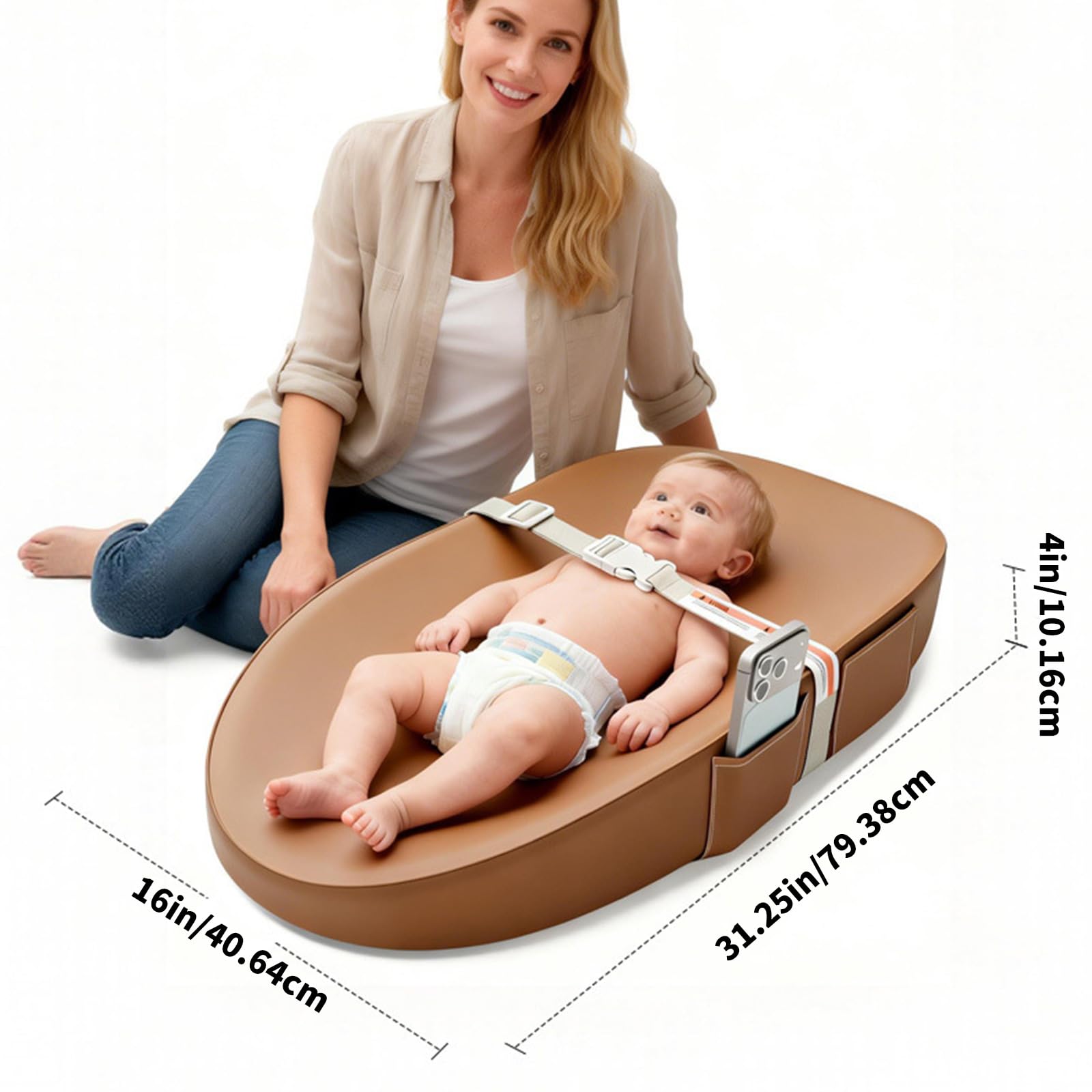 Ergonomische Wickelunterlage für Neugeborene mit konturierten Kanten und rutschfester Unterseite für den täglichen Gebrauch Kinderzimmer oder auf Reisen