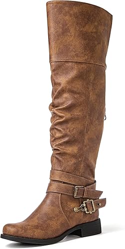 GLOBALWIN Women's Over The Knee Thigh High Tall Boots for Women Long Boots with Side Zipper