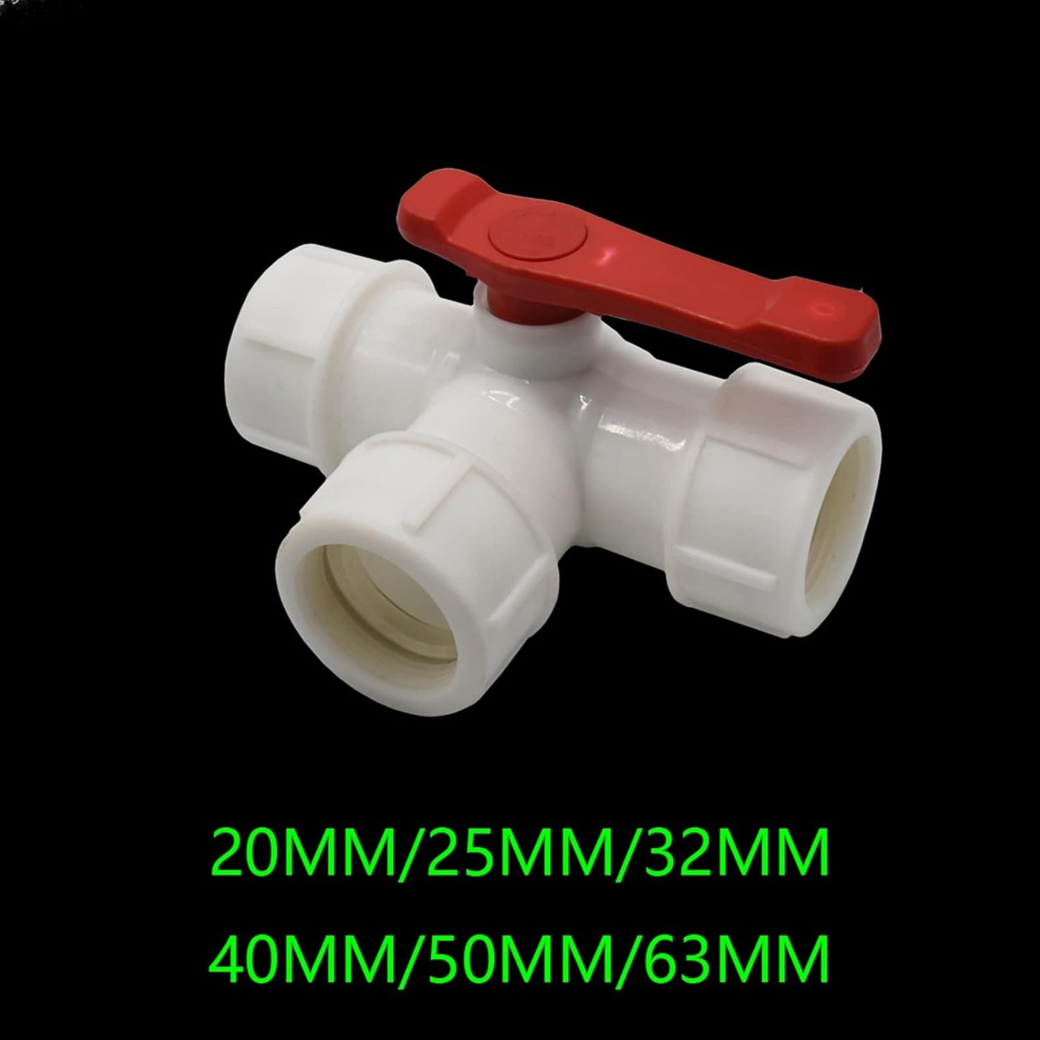 20/25/32/40/50/63mm Tube Tap Coupler Water Splitter Tee Straight Connector Plastic Valve Quick Irrigation Plumbing Fittins 1Pcs (Color : Tee, Size : 50MM)