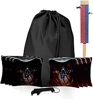 Vista 14 de BackYardGamesUSA Juego de 8 bolsas de Cornhole profesionales reguladoras, Tournament Slick n Stick Cornhole, bolsas para juegos de Cornhole