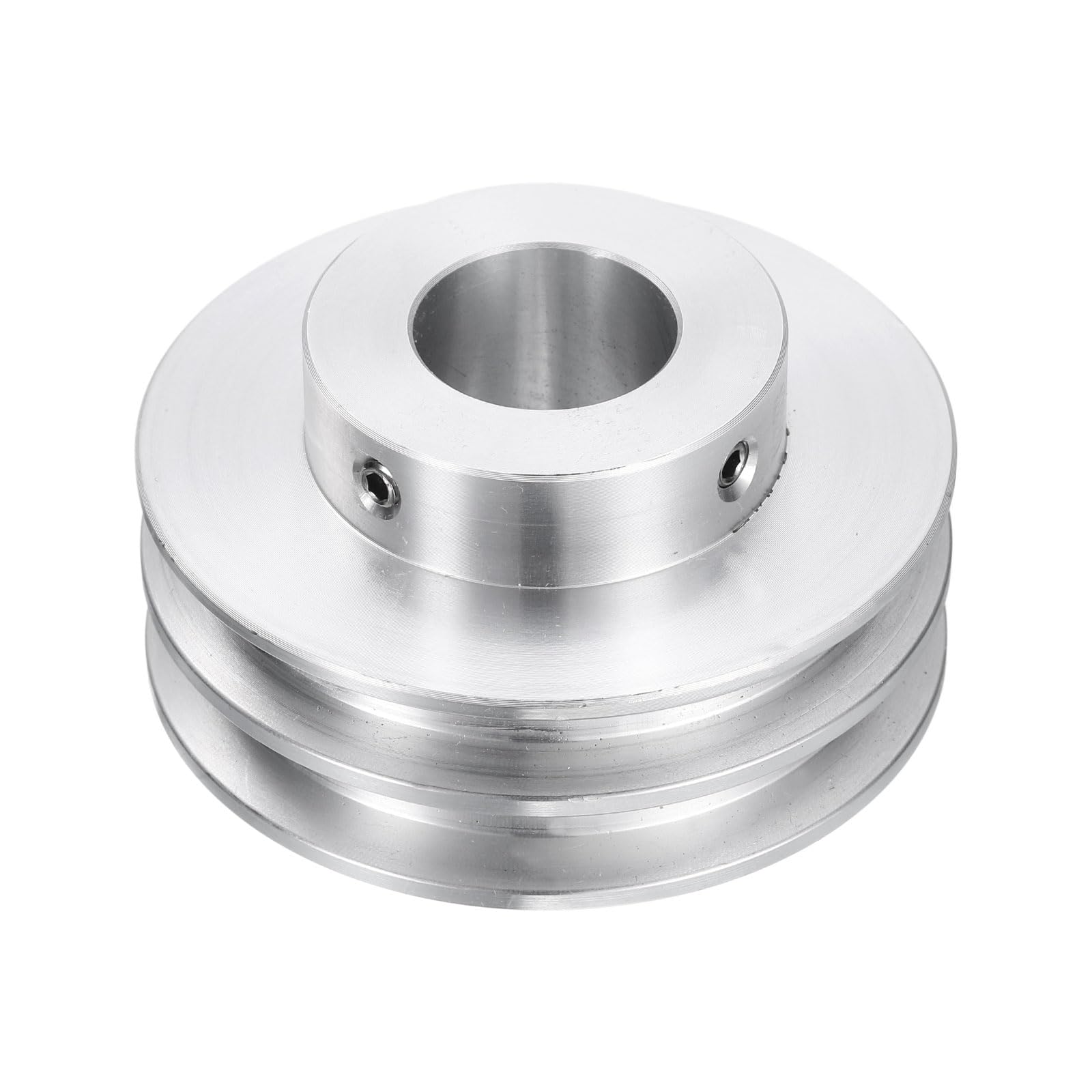 QUARKZMAN Puleggia a V Foro 19mm Diametro Esterno 60mm Doppia Scanalatura in Lega di Alluminio per Macchina da Trapano per Albero Motore 6mm(1/4") Cintura Sagomata in PU