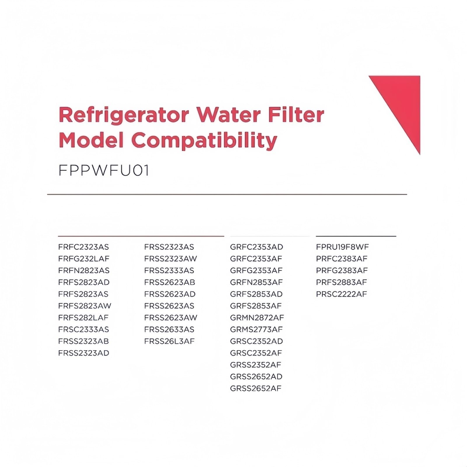 Cartuccia filtro acqua frigorifero, rimuove efficacemente cloro e odori, compatibile con produttori di ghiaccio, durata di servizio di 6 mesi, adatta for il modello PWF-1 (confezione da 2)